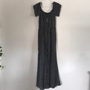 Black and white striped jumpsuit